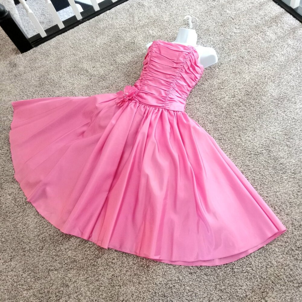 BRIDAL ORIGINALS Pretty Pink Party Dress with Full Circular Skirt Sz 10